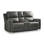 Signature Design by Ashley Bleckley PCU1200018 Power Reclining Loveseat with Console and Adjustable Headrest