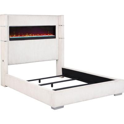 Coaster Furniture Tisdall 306032KE Upholstered King Flame Visualizer Bed - Cream