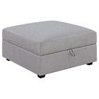 Coaster Furniture Cambria 551513 Square Upholstered Storage Ottoman - Grey