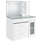 Coaster Furniture Flora 930218 2-drawer Vanity Set with LED Mirror - White High Gloss