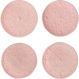 Juliska Jardins du Monde Set of 4 Side/Cocktail Plates - Blush (Plates - Bread and Butter)