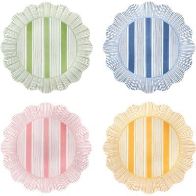 Juliska Cabana Stripe Set of 4 Dessert/Salad Plates - Multi (Plates - Salad)