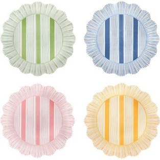 Juliska Cabana Stripe Set of 4 Dessert/Salad Plates - Multi (Plates - Salad)