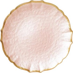 Vietri Baroque Glass Service Plate/Charger - Pink (Charger / Service - Charger Plates)