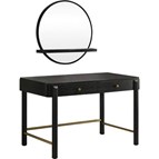 Coaster Furniture Arini 224337-SET 2-piece Makeup Vanity Table and Mirror Set - Black