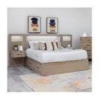 Mako Wood Furniture Belmont Queen Storage Bed with Floating Nightstands
