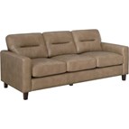 Coaster Furniture Scotland 504667 Faux Leather Upholstered Track Arm Sofa - Brown
