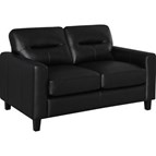 Coaster Furniture Scotland 504665 Faux Leather Upholstered Track Arm Loveseat - Black