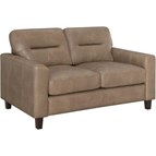 Coaster Furniture Scotland 504668 Faux Leather Upholstered Track Arm Loveseat - Brown