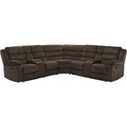 Coaster Furniture Atkinson 601510 Upholstered Reclining Sectional Sofa - Chocolate