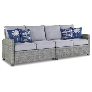 Signature Design by Ashley Naples Beach P439-854 RAF/LAF Loveseat with Cushion (Outdoor Seating - Sectionals)