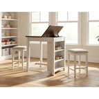 Crown Mark Alric 2632SET-CB 3 pc Counter Height Dinette - Chalk/Brown