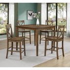 Crown Mark Theodore 2753SET-BRN 5 pc Counter Height Dinette - Brown