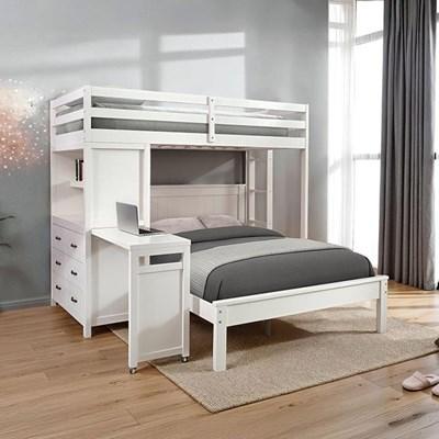 Furniture of America Aludra FM-BK205WH-TF-BED Loft Bed with Full Bed