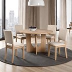 Furniture of America Oberto SL3406NT-RT-5PC 5 Pc Round Dining Table Set