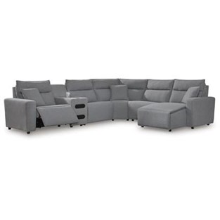 Signature Design by Ashley ModMax II 65906S28C 6 pc Reclining Sectional with Chaise and Audio Console (Sectionals - Reclining)