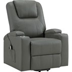 Coaster Furniture Armstrong 609478P Upholstered Power Lift Massage Recliner - Grey