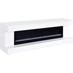 Coaster Furniture Mallory 701813 TV Stand Fireplace Console Bluetooth Speaker - White High Gloss
