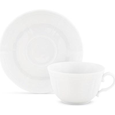 Ginori Antico Doccia Tea Cup and Saucer - White (Cups & Saucers - Cups and Saucers)