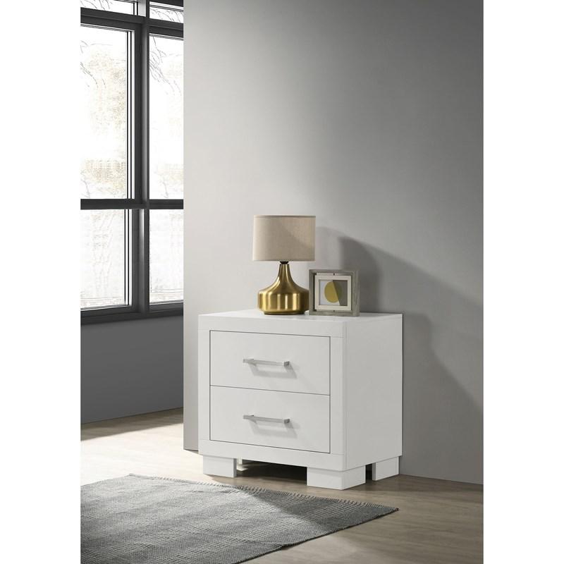 Large Picture of Coaster Furniture Jessica 202992 2-Drawer Nightstand - Snow White
