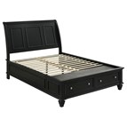 Coaster Furniture Sandy Beach 201329Q Wood Queen Storage Panel Bed - Black