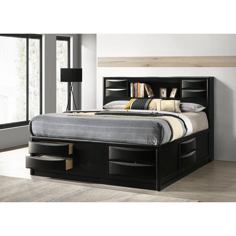Large Picture of Coaster Furniture Briana 202701KE Wood Eastern King Storage Bookcase Bed - Black