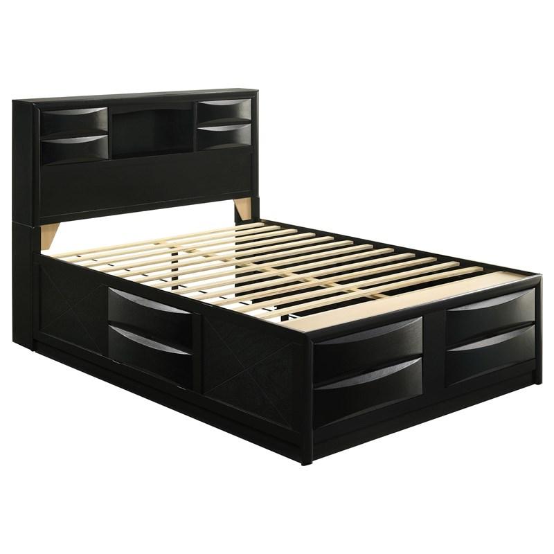 Coaster Furniture Briana 202701Q Wood Queen Storage Bookcase Bed - Black