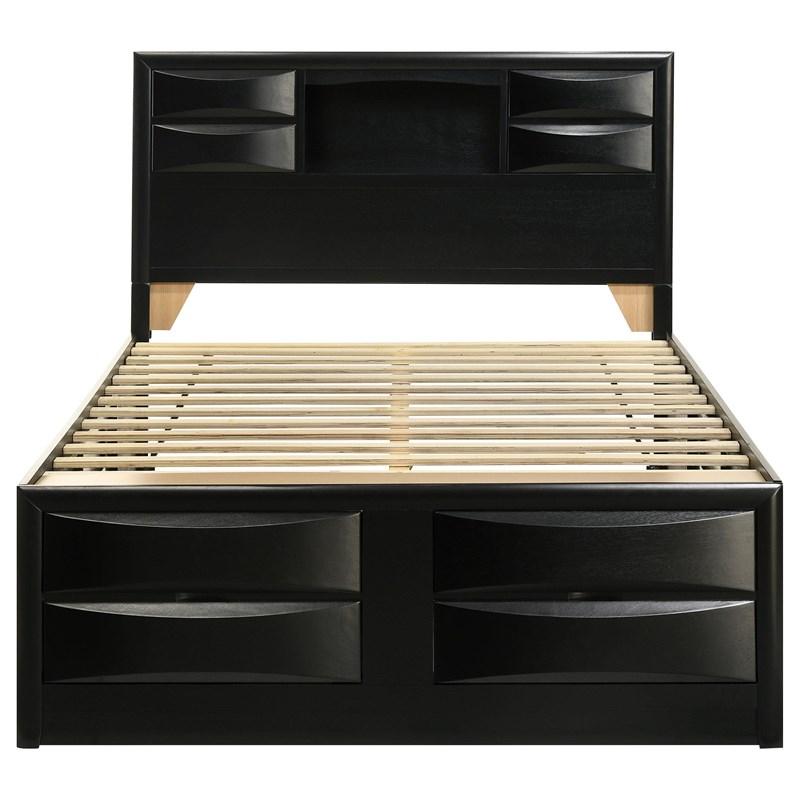 Large Picture of Coaster Furniture Briana 202701Q Wood Queen Storage Bookcase Bed - Black
