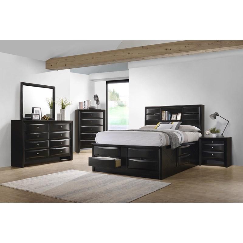 Large Picture of Coaster Furniture Briana 202701Q Wood Queen Storage Bookcase Bed - Black