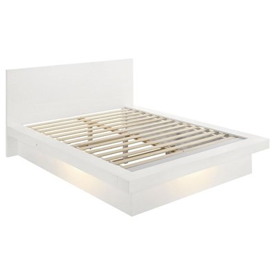 Coaster Furniture Jessica 202990Q Wood Queen LED Panel Bed - Snow White