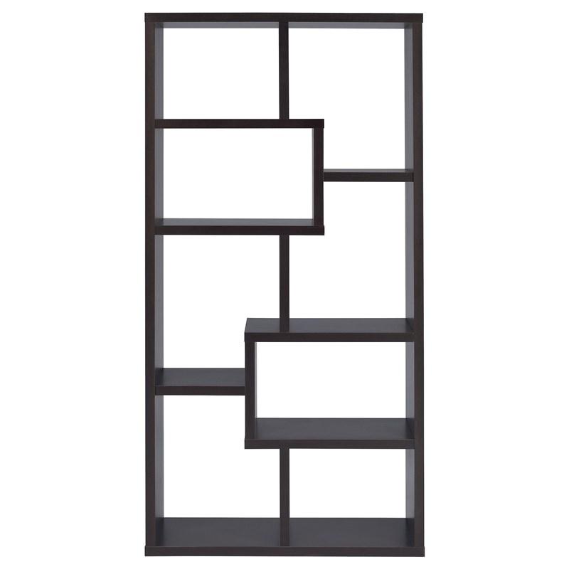 Large Picture of Coaster Furniture Theo 800264 71-inch 7-shelf Bookshelf - Cappuccino