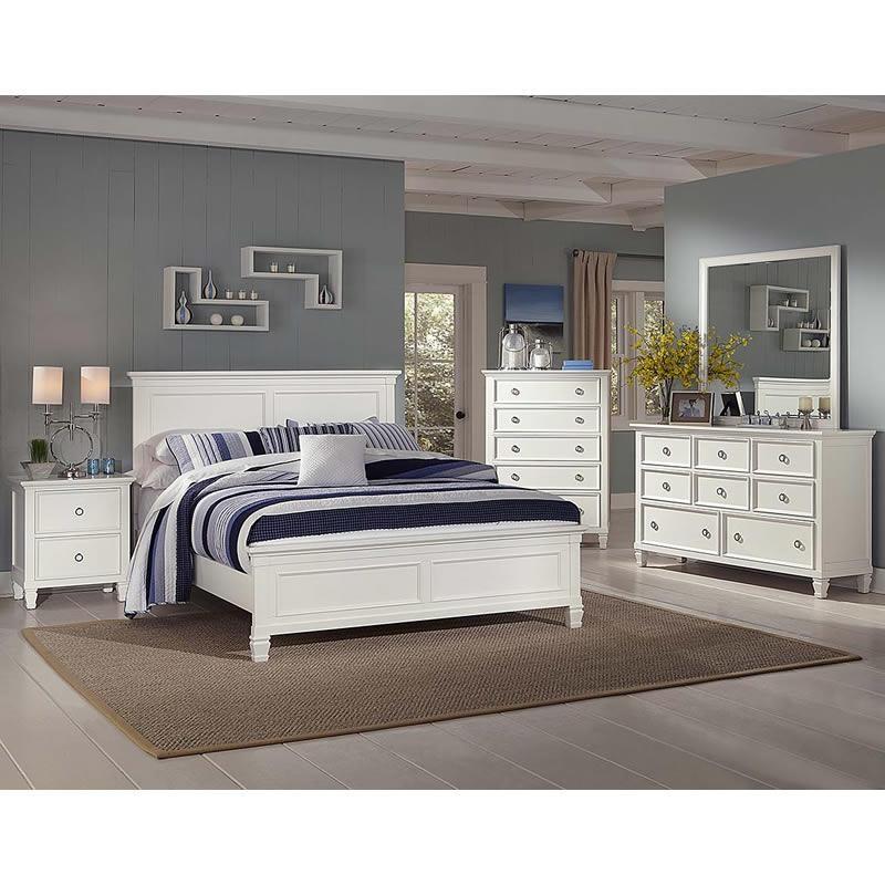 Large Picture of New Classic Furniture Tamarack 00-044 King Panel Bed (White)
