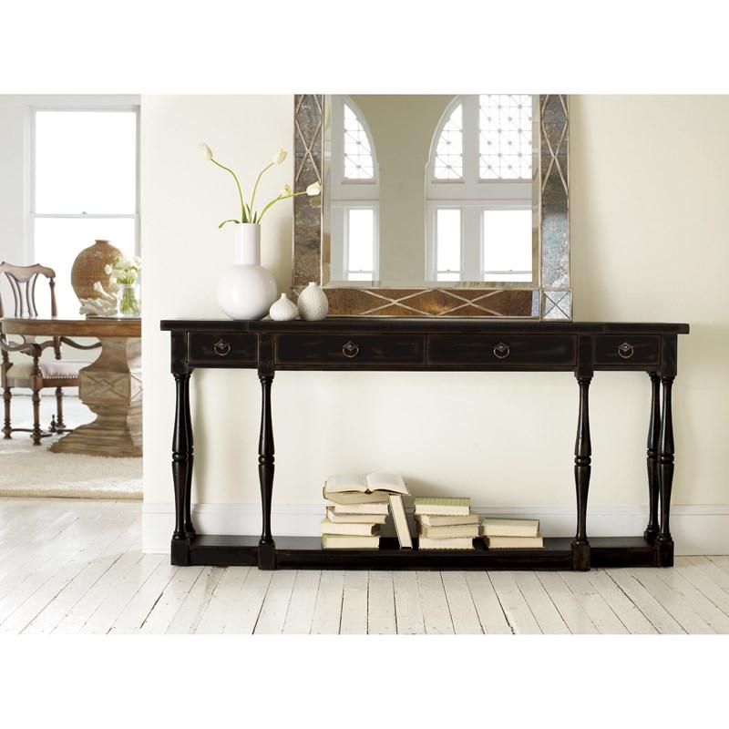 Large Picture of Hooker Furniture 3005-85001 Sanctuary Four-Drawer Thin Console - Ebony