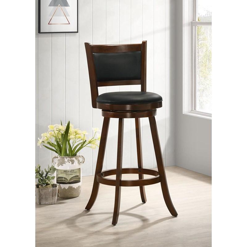 Large Picture of Coaster Furniture Broxton 101920 Upholstered Swivel Bar Chair - Chestnut