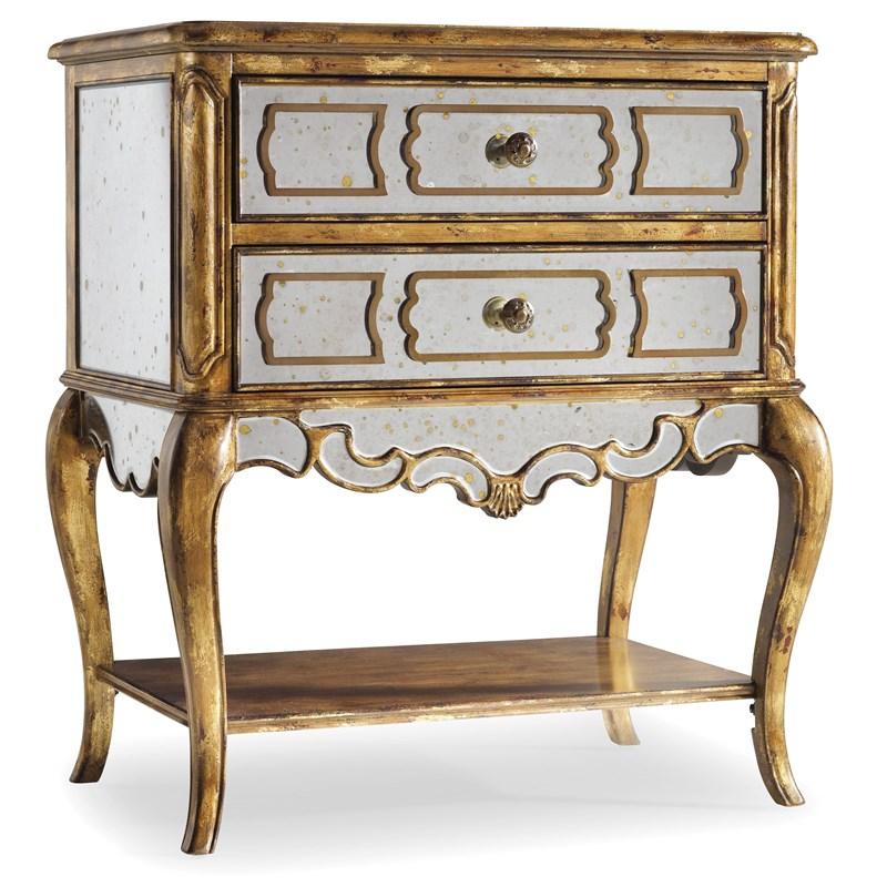 Hooker Furniture 3016-90015 Sanctuary Mirrored Leg Nightstand - Bling
