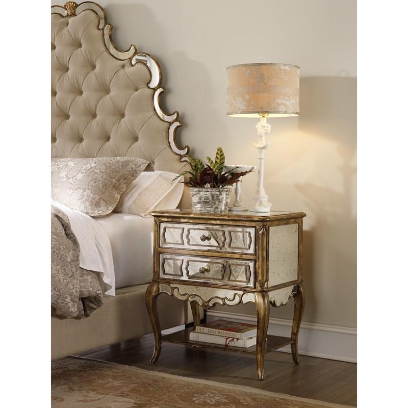 Large Picture of Hooker Furniture 3016-90015 Sanctuary Mirrored Leg Nightstand - Bling
