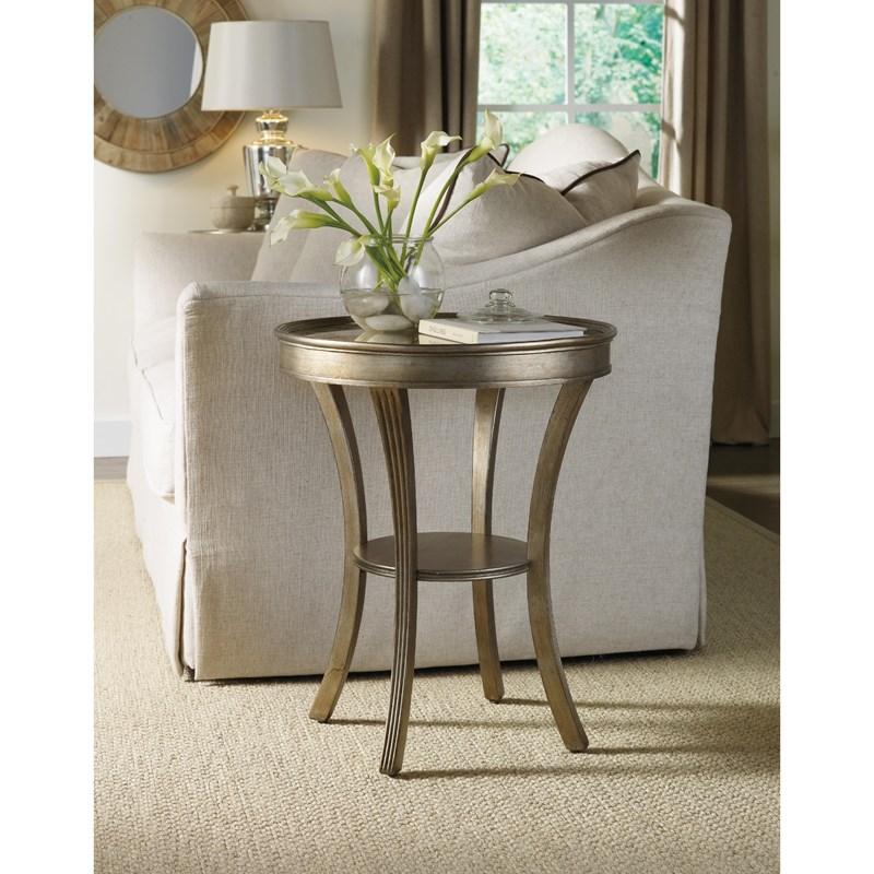 Large Picture of Hooker Furniture 3014-50001 Sanctuary Round Mirrored Accent Table - Visage