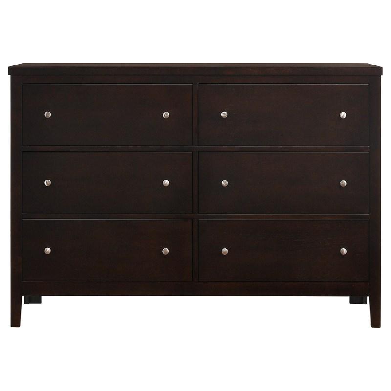 Large Picture of Coaster Furniture Carlton 202093 6-Drawer Dresser - Cappuccino