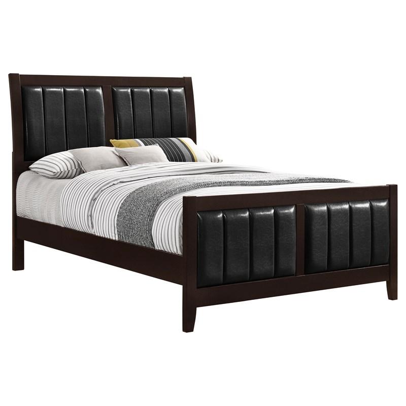 Large Picture of Coaster Furniture Carlton 202091Q Wood Queen Panel Bed - Cappuccino