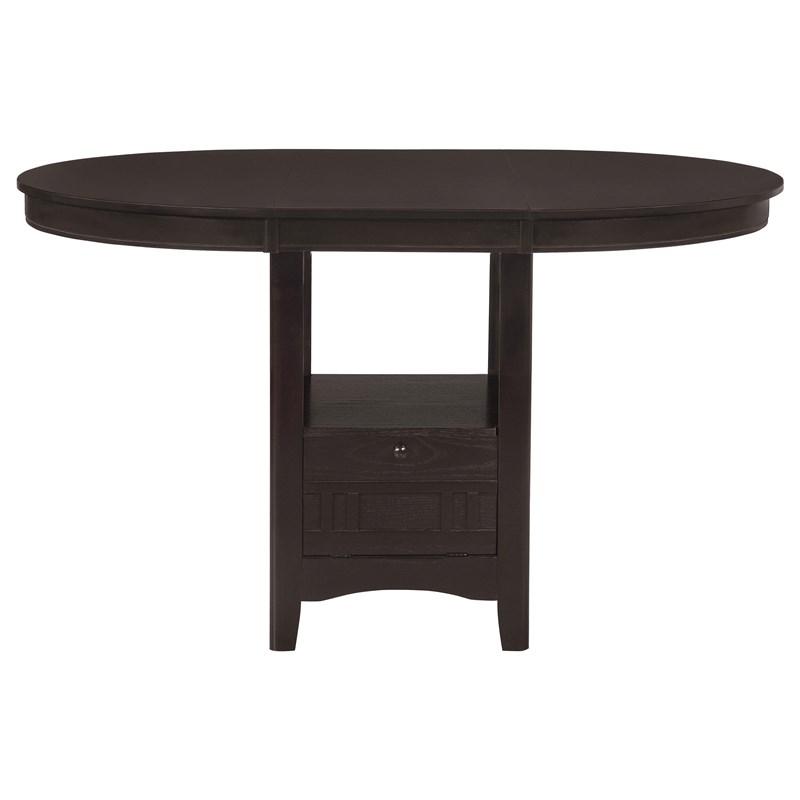Large Picture of Coaster Furniture Lavon 102888 Oval 60-inch Extension Counter Dining Table - Espresso