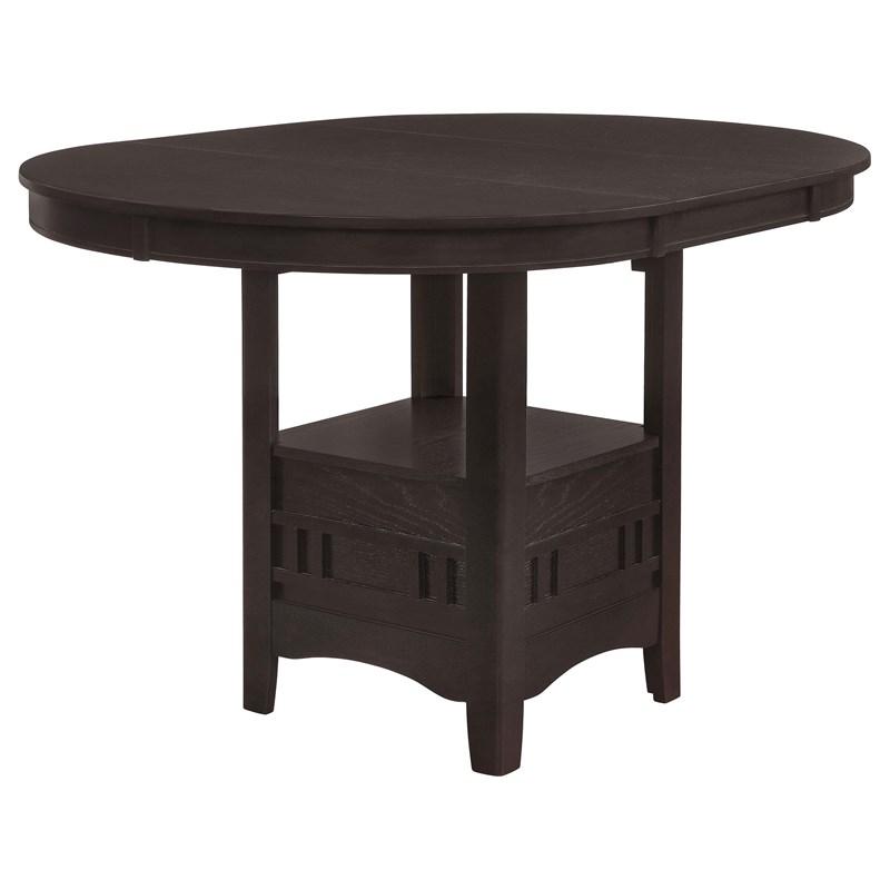 Large Picture of Coaster Furniture Lavon 102888 Oval 60-inch Extension Counter Dining Table - Espresso