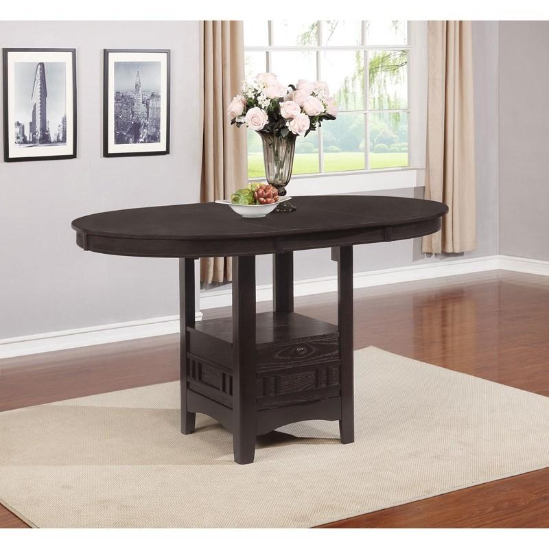 Large Picture of Coaster Furniture Lavon 102888 Oval 60-inch Extension Counter Dining Table - Espresso