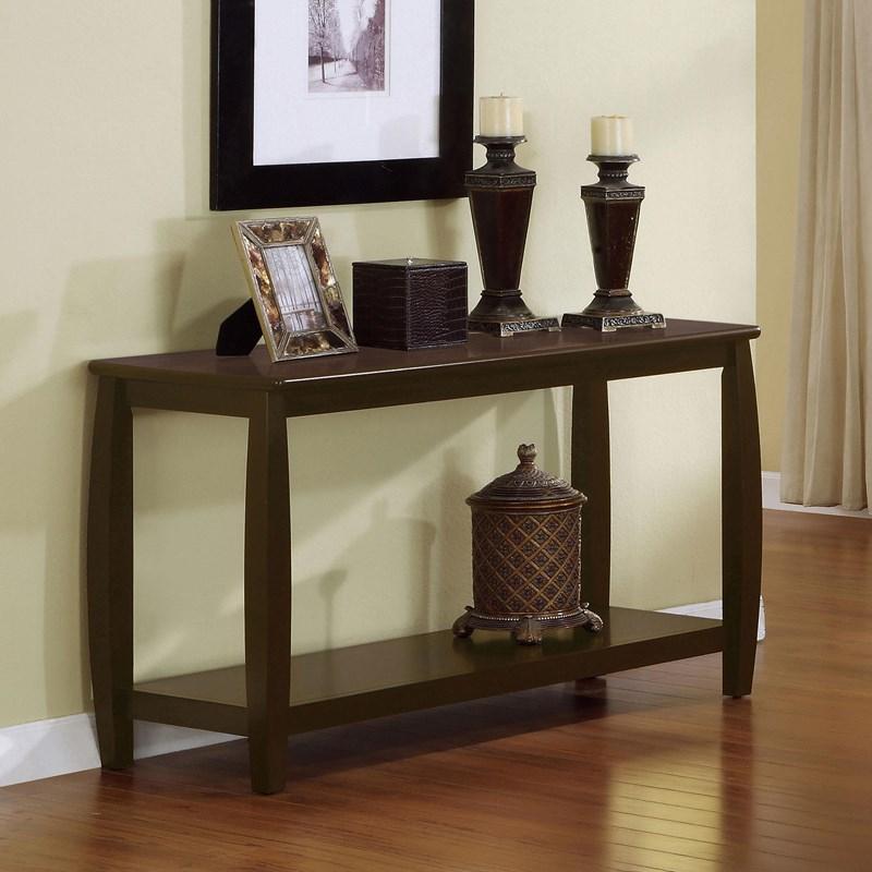 Large Picture of Coaster Furniture Dixon 701079 Wood Entryway Console Table with Shelf - Cappuccino