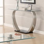 Coaster Furniture Pruitt 701239 Glass Top Metal Base Console Table - Satin Silver