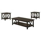 Coaster Furniture Rachelle 5909 3-piece Rectangular Coffee Table Set - Deep Merlot
