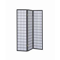 Coaster Furniture Carrie 4622 3-Panel Room Divider Folding Shoji Screen - Black (Home Decor - Room Dividers)