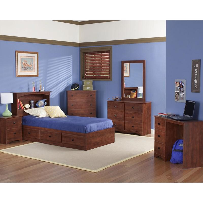 Large Picture of Perdue Woodworks Cinnamon Fruitwood 11031B Twin Bookcase Headboard