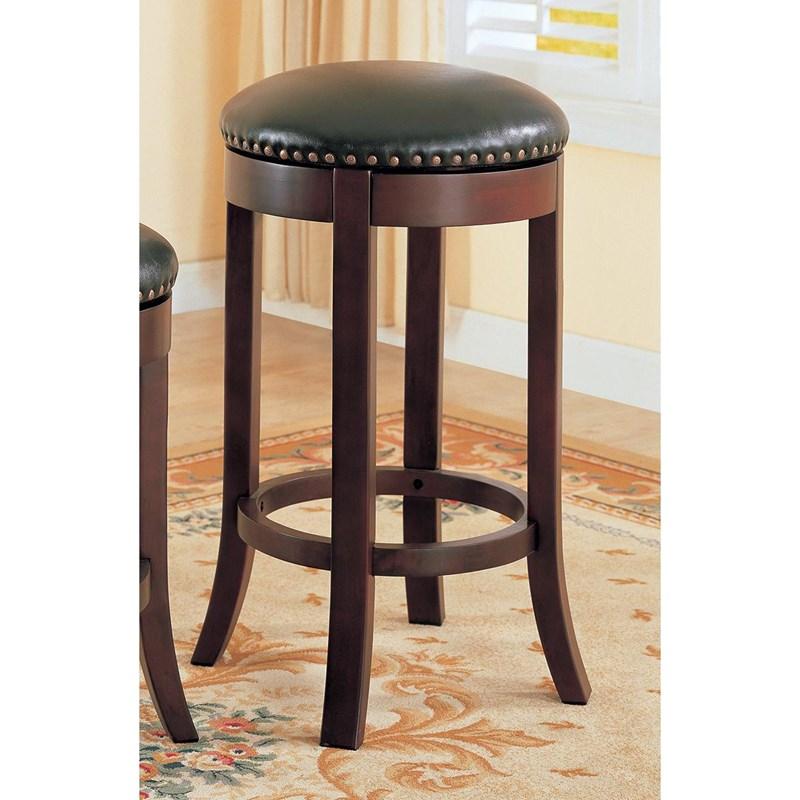 Large Picture of Coaster Furniture Aboushi 101060 Backless Swivel Bar Stool - Brown