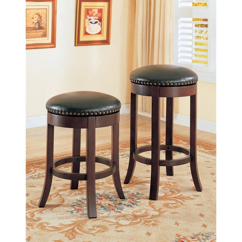 Large Picture of Coaster Furniture Aboushi 101060 Backless Swivel Bar Stool - Brown