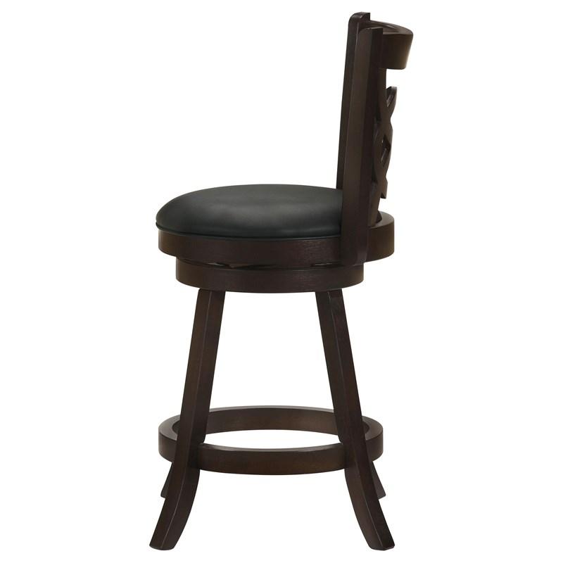 Large Picture of Coaster Furniture Calecita 101929 Wood Swivel Counter Stool - Cappuccino